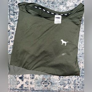 PINK Green Workout Top